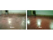 A before and after image of Hard Floor Cleaning from Prime Facility Services